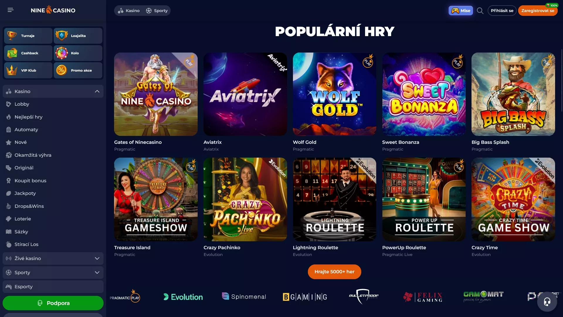 nine casino bonus bez vkladu TOC